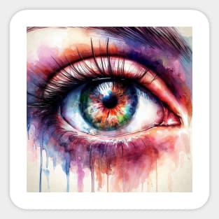 Psychedelic looking abstract illustration of an eye Sticker